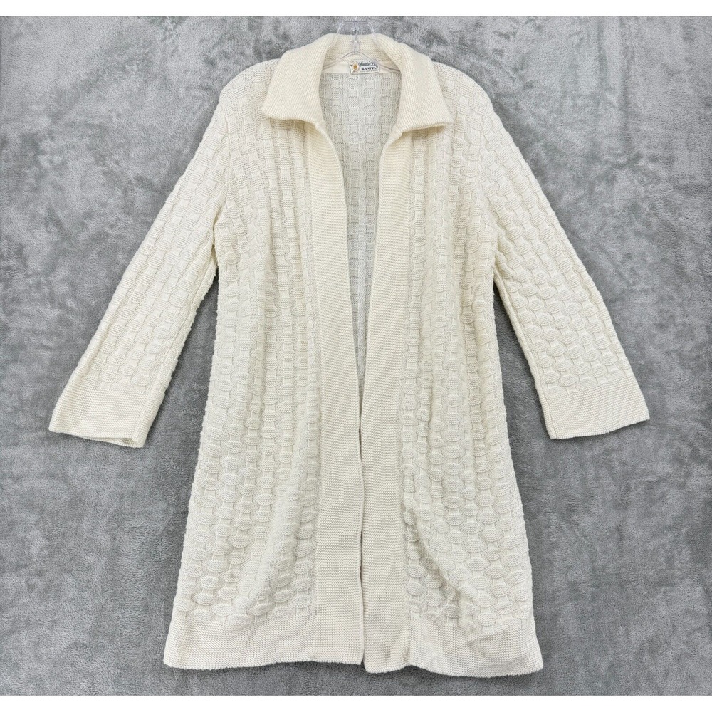 True Vintage Sweater Bee By Banff Womens Size M Duster Wool Chunky Knit 70s